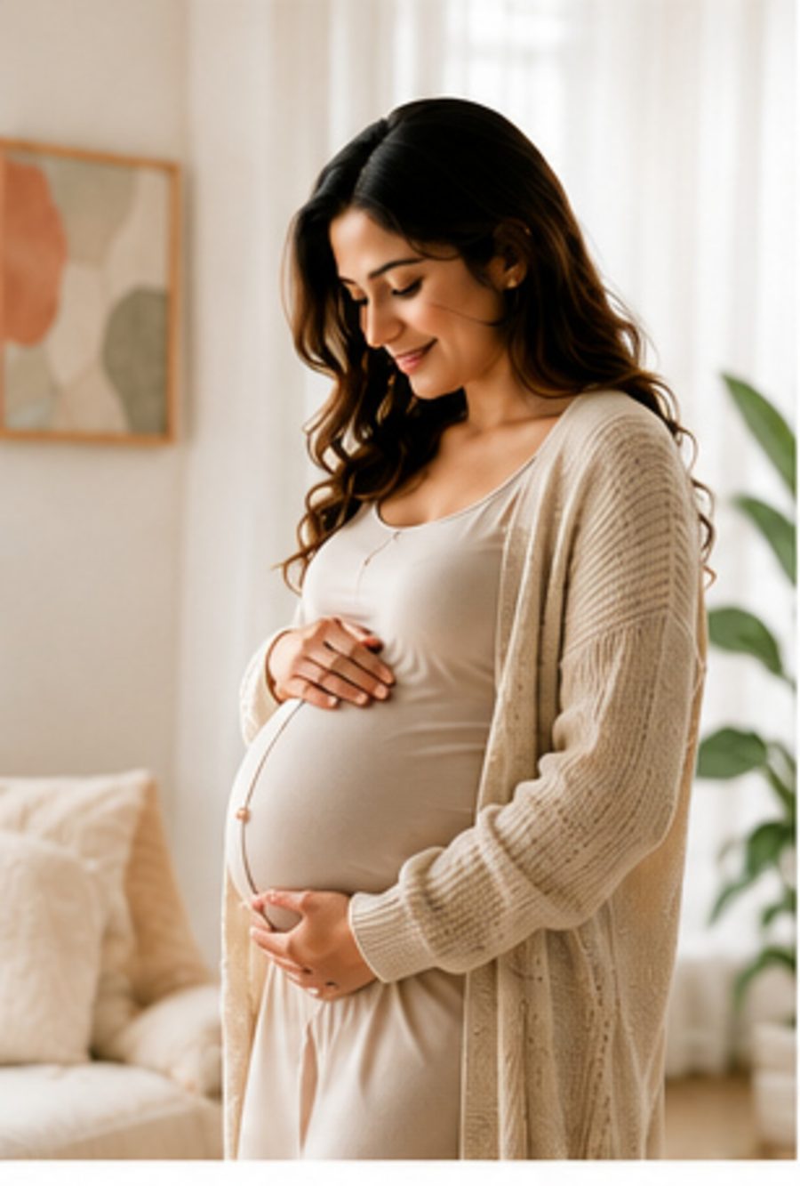 Expecting mother at home