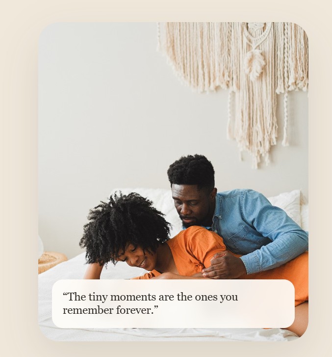 Parents cherishing a quiet moment together
